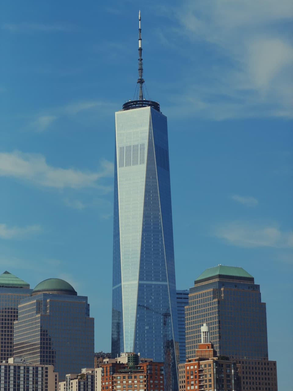 One World Trade Center against a blue sky